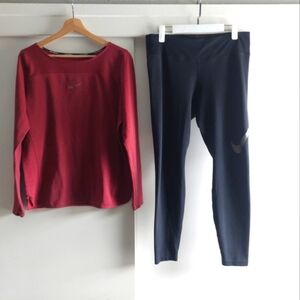 Nike Aeroreact 2 Pc Running Set Shirt Dri-fit Leggings XL ATHLEISURE YOGA